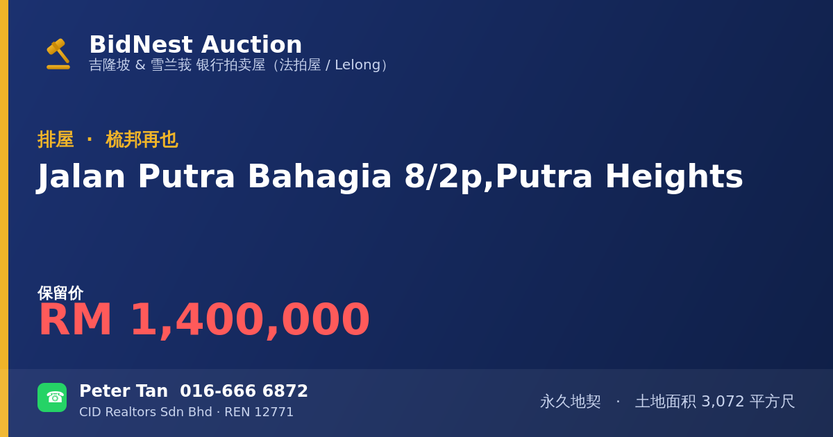 排屋 · Jalan Putra Bahagia 8/2p, Putra Heights