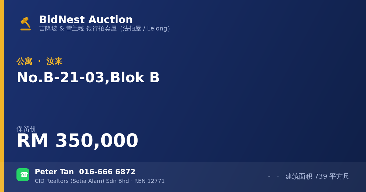 公寓 · No. B-21-03, Blok B