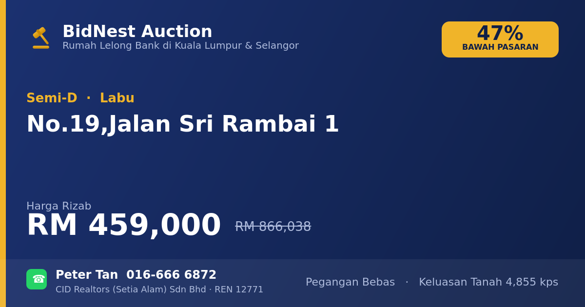 Semi-D · No. 19, Jalan Sri Rambai 1