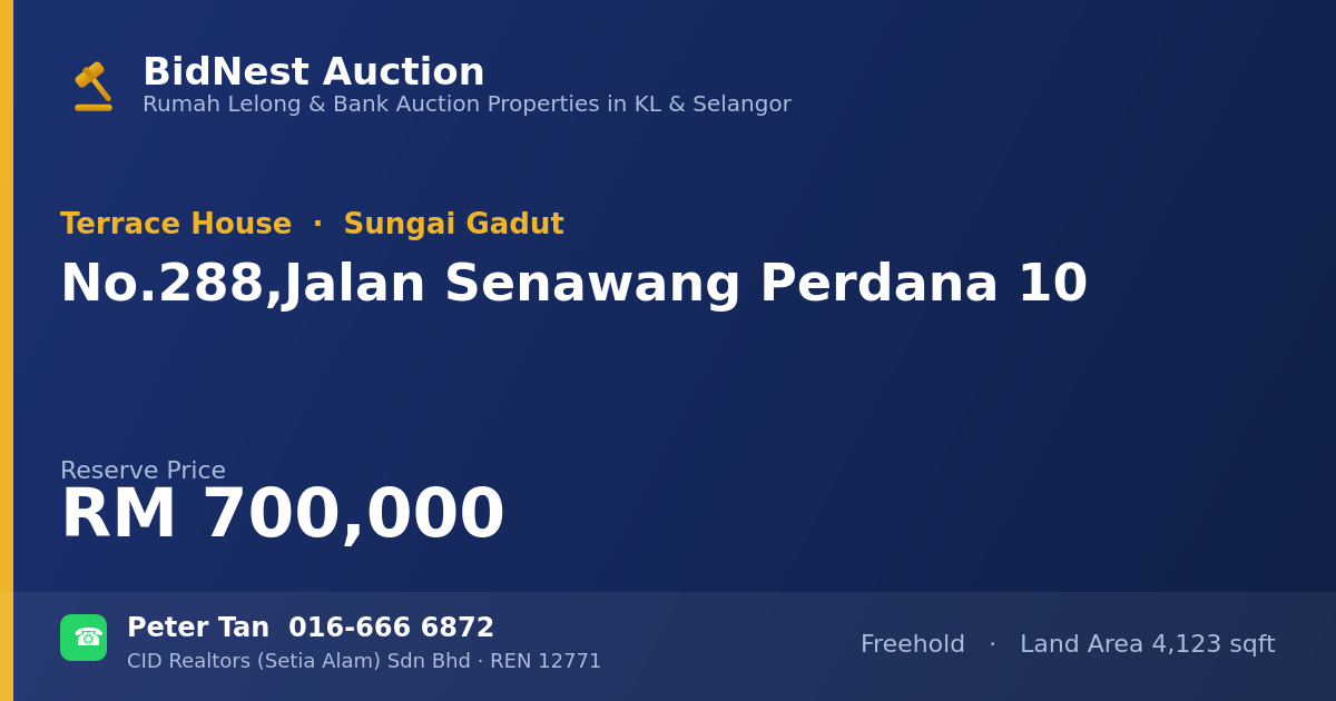 Terrace House · No. 288, Jalan Senawang Perdana 10
