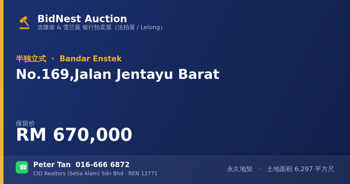 半独立式 · No. 169, Jalan Jentayu Barat
