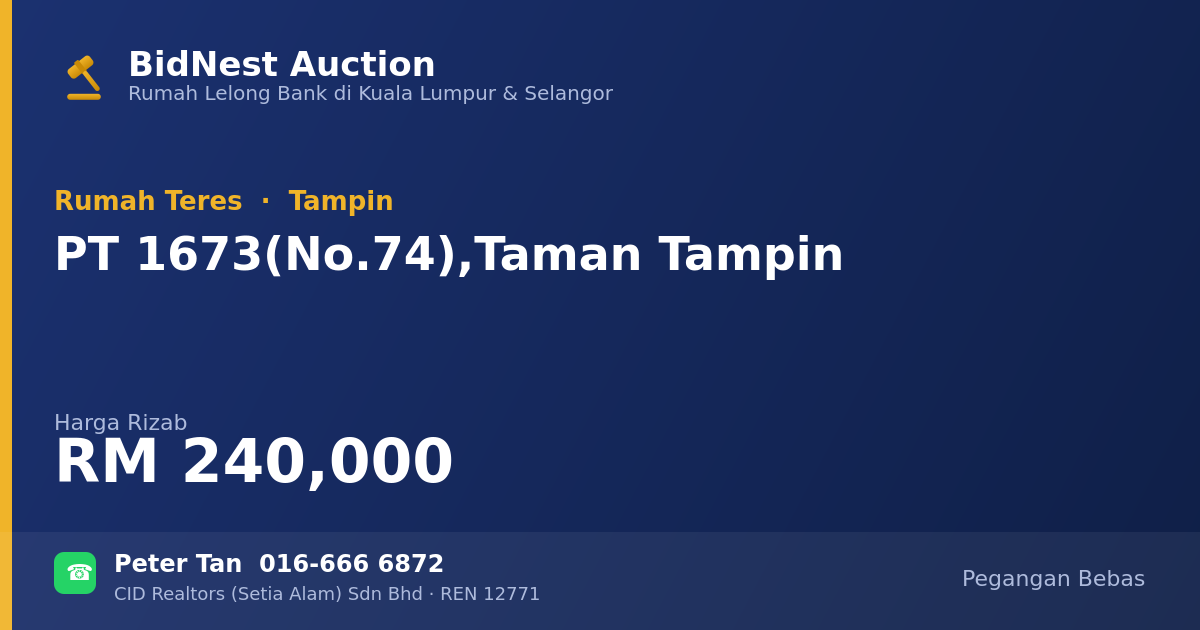 Rumah Teres · PT 1673 (No. 74), Taman Tampin
