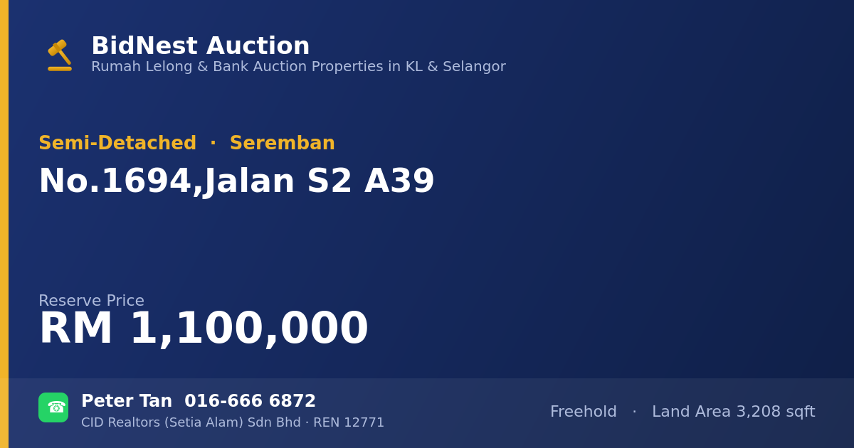 Semi-Detached · No. 1694, Jalan S2 A39