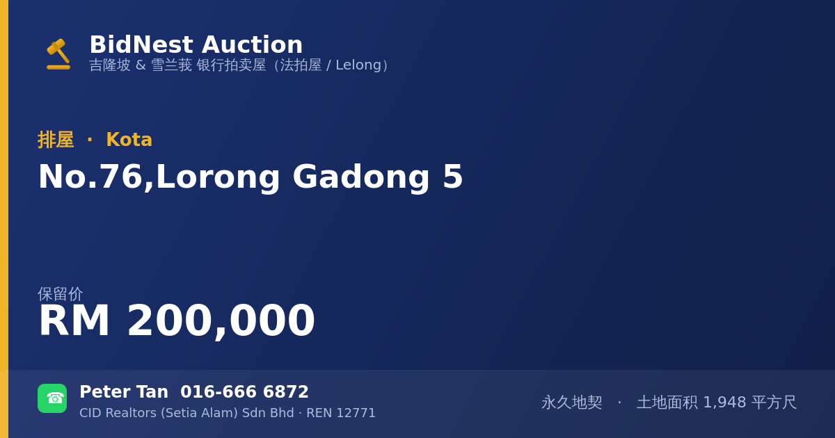 排屋 · No. 76, Lorong Gadong 5