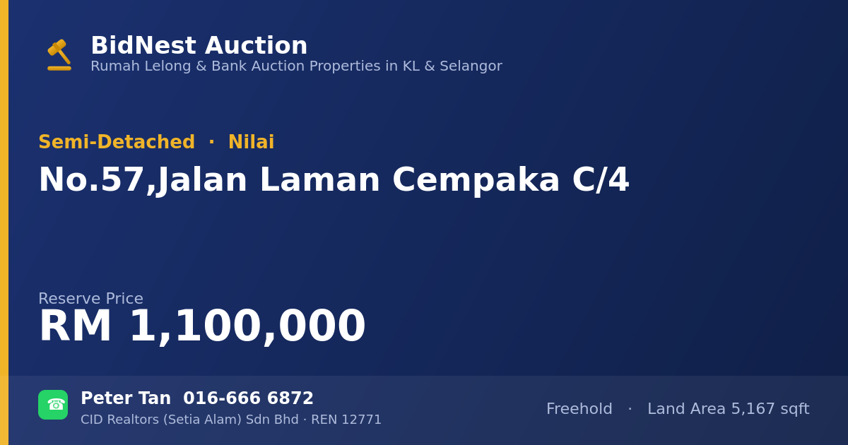 Semi-Detached · No. 57, Jalan Laman Cempaka C/4