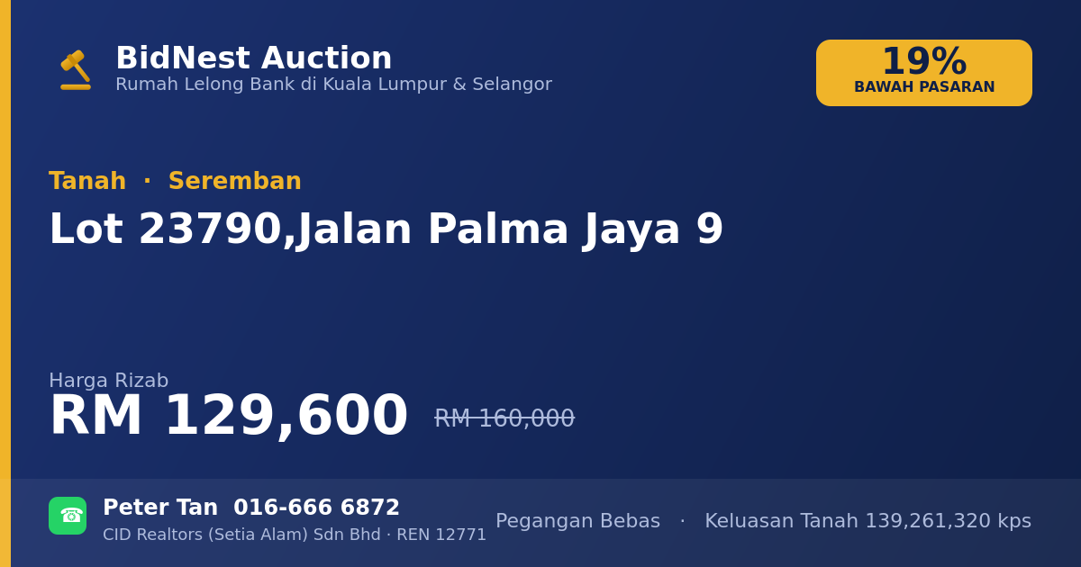 Tanah · Lot 23790, Jalan Palma Jaya 9