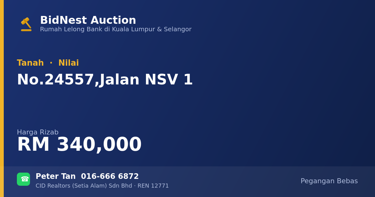 Tanah · No. 24557, Jalan NSV 1