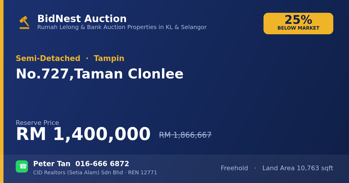 Semi-Detached · No. 727, Taman Clonlee