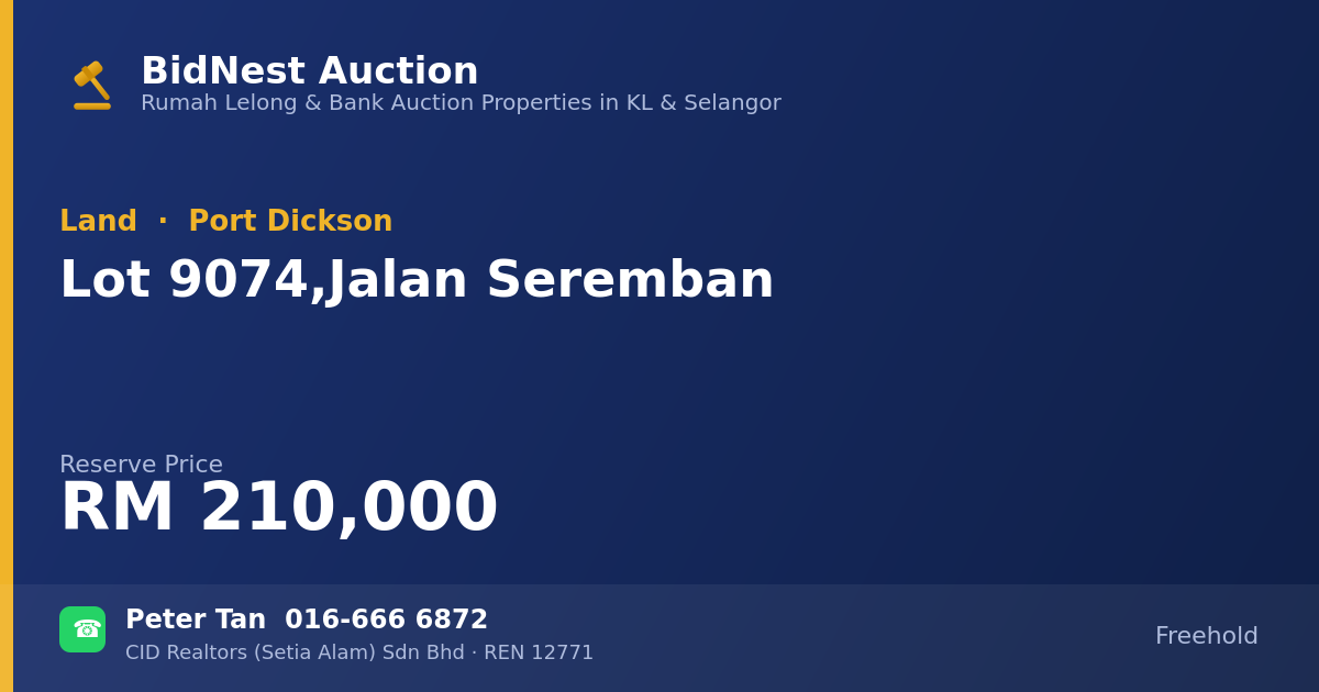 Land · Lot 9074, Jalan Seremban