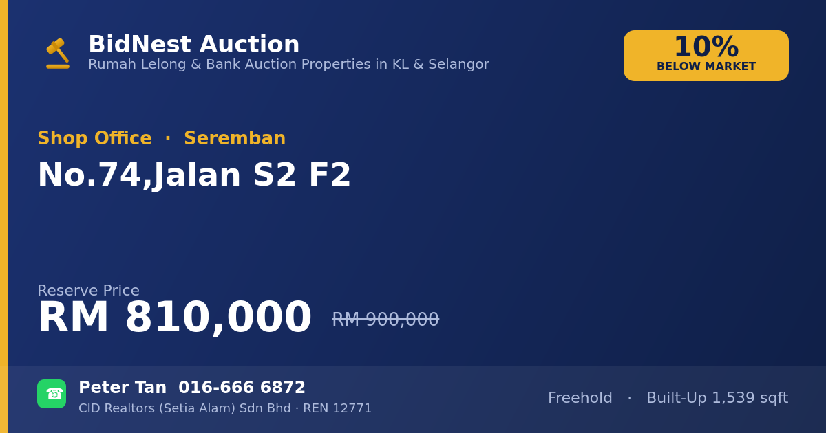 Shop Office · No. 74, Jalan S2 F2