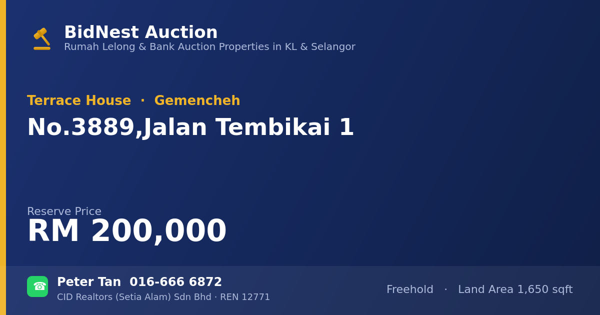Terrace House · No. 3889, Jalan Tembikai 1