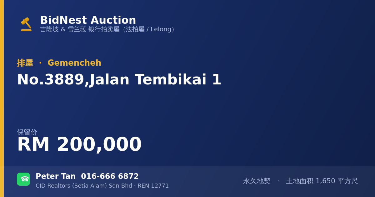 排屋 · No. 3889, Jalan Tembikai 1